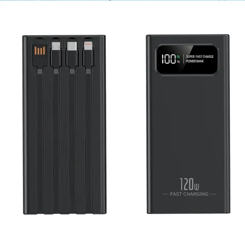 10,000mAh Power Bank with Built-in 4-in-1 Cables – Digital Display, Fast Charging & Multi-Device Support -MBT - 503