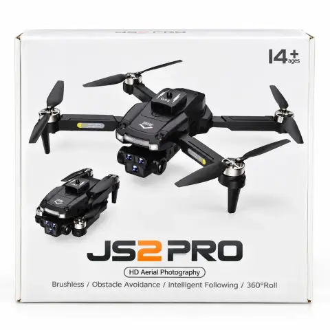 JS2-PRO Brushless Dual Camera Drone – 4K Camera, 1080P HD WiFi FPV, 5-Sided Obstacle Avoidance, Optical Flow & Dual Battery