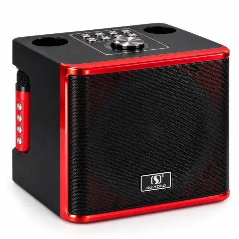 SU-YOSD YS-309 Wireless Karaoke Speaker with 2 Wireless Microphones – RGB Lights, Bluetooth, USB, TF Card & AUX