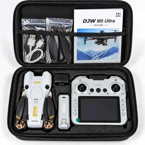 DJW M5 Ultra Drone with Dual HD Cameras – 8K Camera Support, Obstacle Avoidance, Optical Flow, App Control & LED Lights