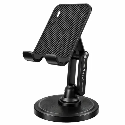 Z12 Metal Rotating Phone Stand – 360° Foldable & Adjustable Desktop Mobile Holder for Phones & Tablets