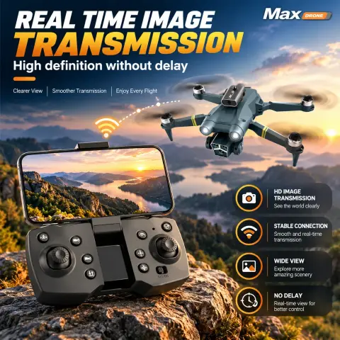 M3 Max Brushless Dual Camera Drone – 4K Camera, 1080P HD WiFi FPV, Optical Flow, Altitude Hold & App Control