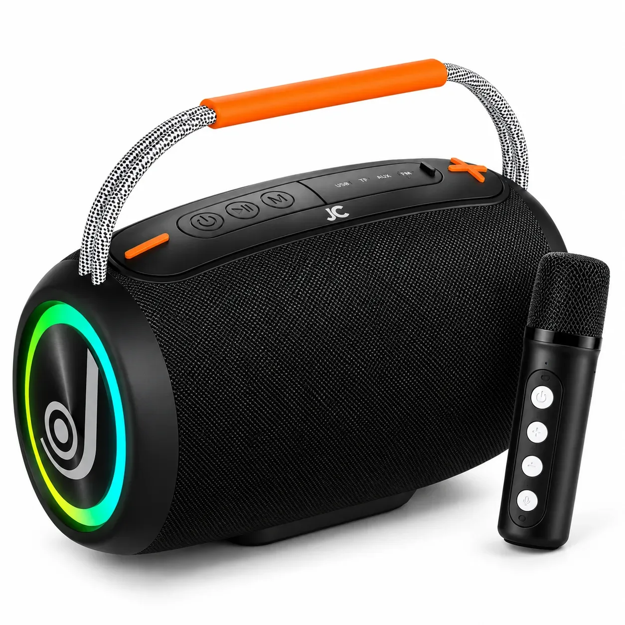 JUST CORSECA Sushi Bliss 30W Bluetooth Karaoke Speaker with Wireless Microphone – Bluetooth 5.4, 3600mAh Battery, FM, USB & TF Card Support