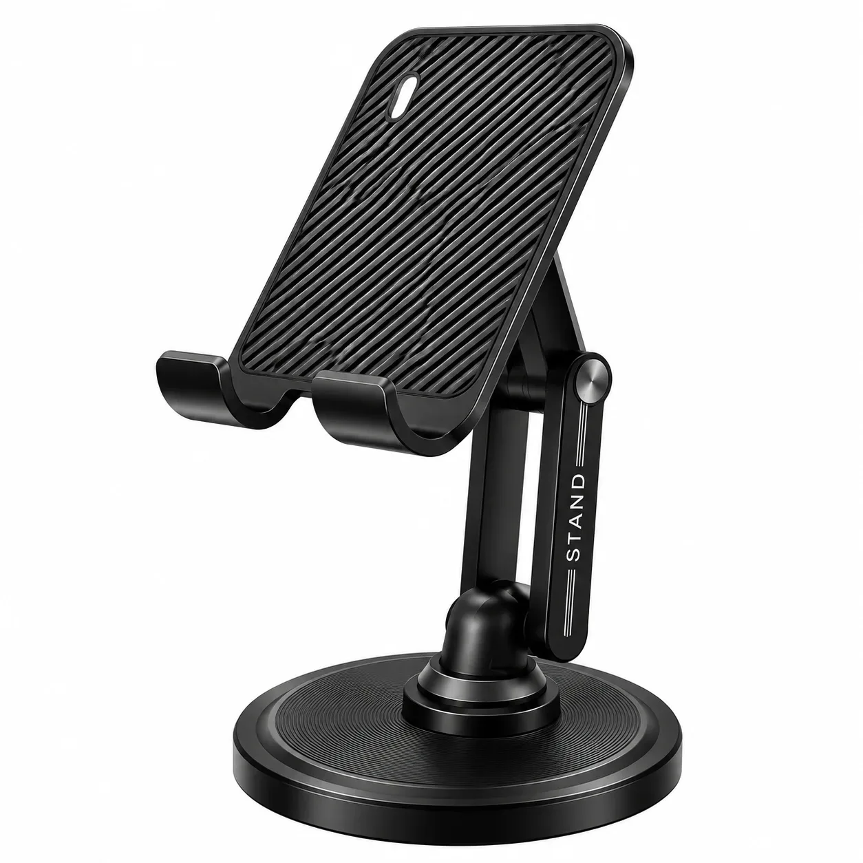 Z12 Metal Rotating Phone Stand – 360° Foldable & Adjustable Desktop Mobile Holder for Phones & Tablets
