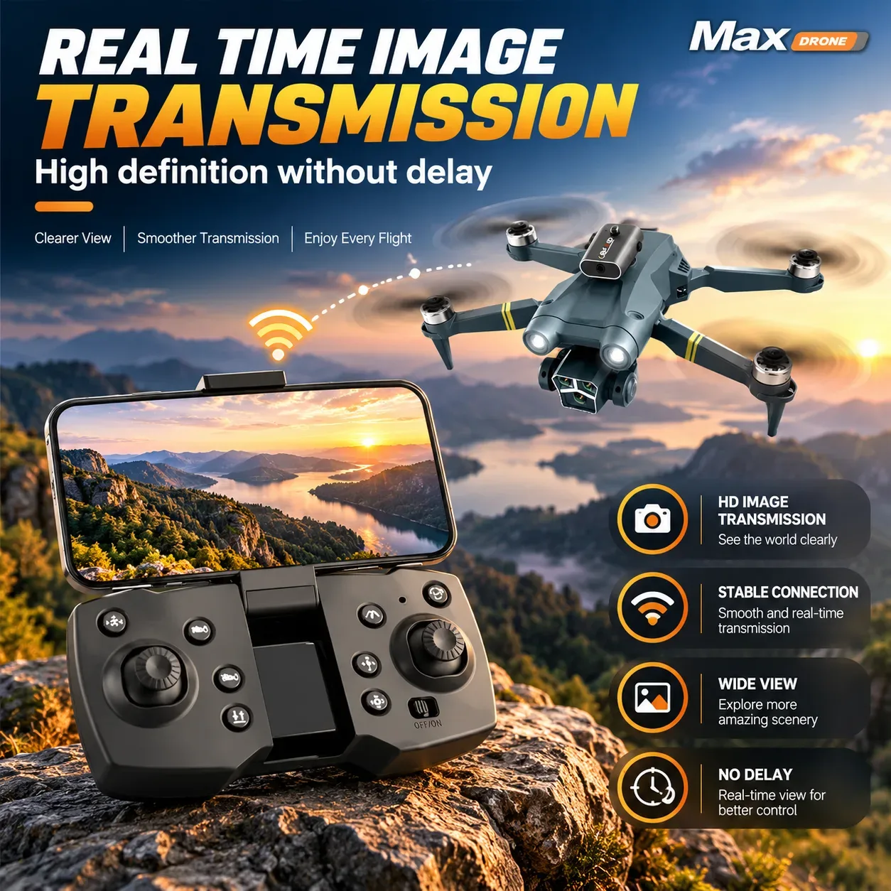 M3 Max Brushless Dual Camera Drone – 4K Camera, 1080P HD WiFi FPV, Optical Flow, Altitude Hold & App Control