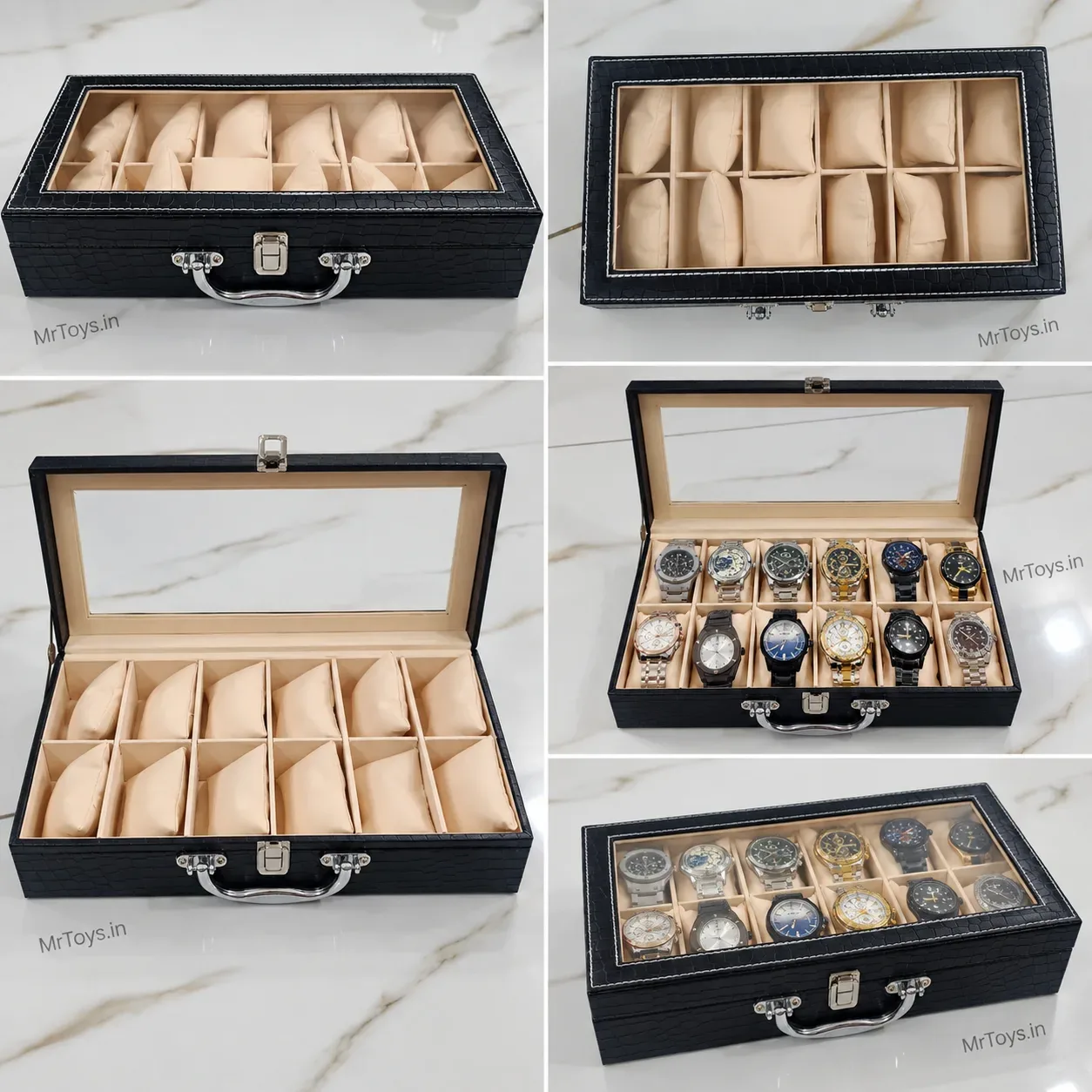 Premium 12 Grids Watch Box Organizer Watch Storage Case
